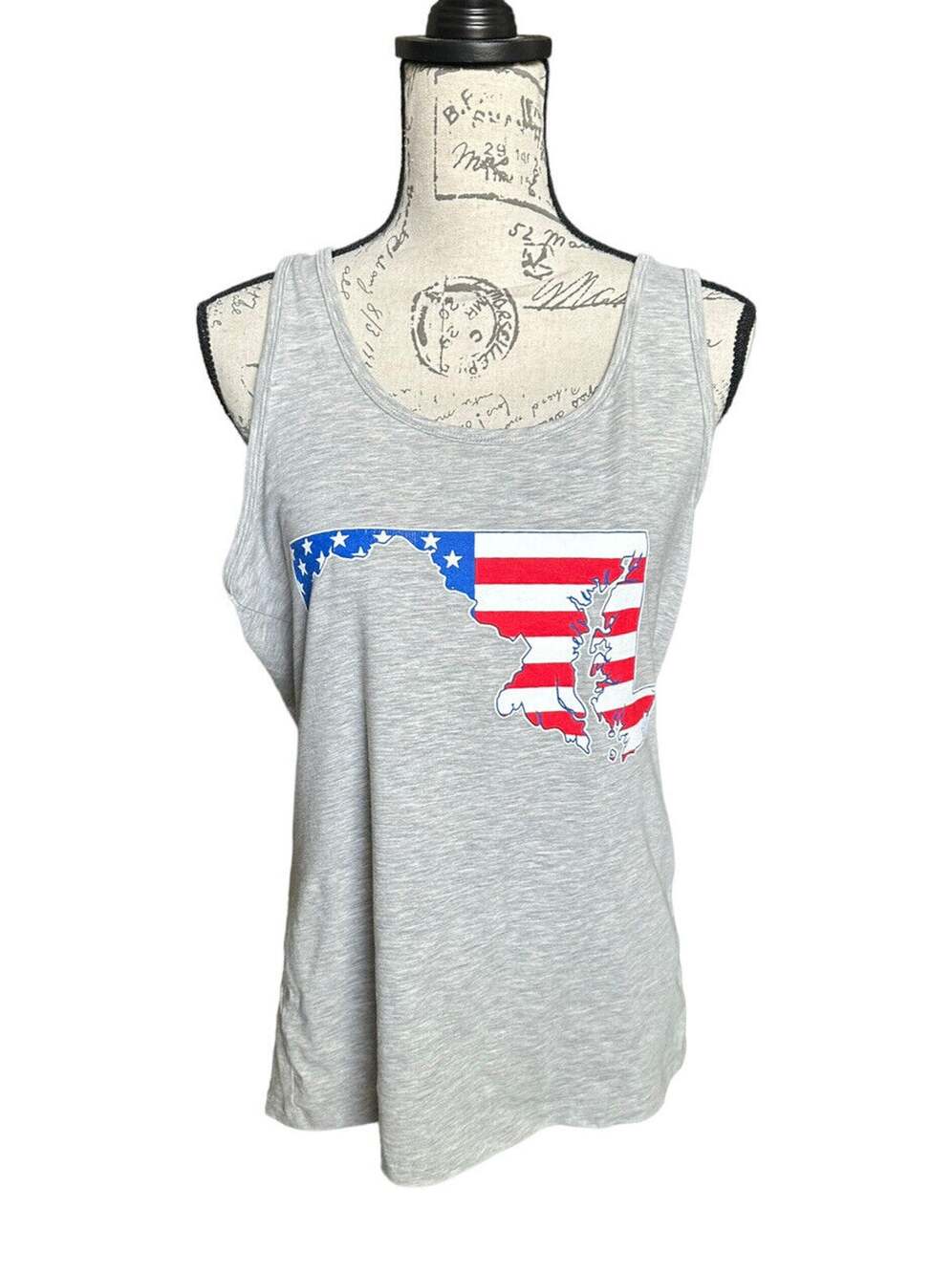 Maryland Flag American Pride Racerback Tank Top Gray XXL